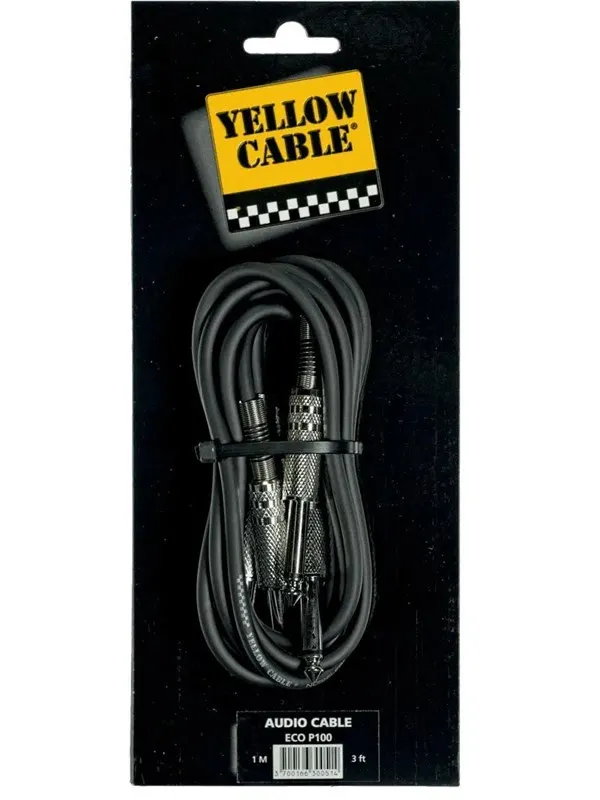 Yellow Cable P100 - 2 x 1/4" Jack/Jack patchkabel 1m.