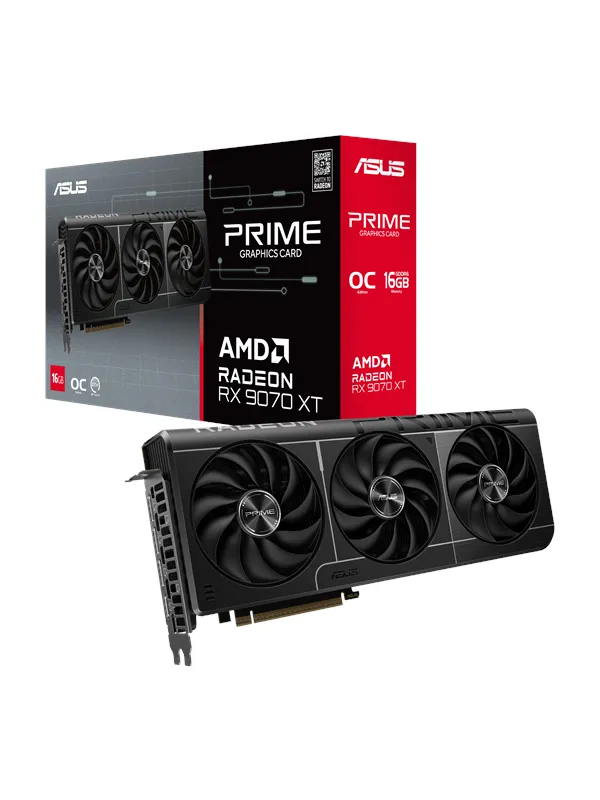 ASUS Radeon RX 9070 XT Prime OC - 16GB GDDR6 RAM - Grafikkort