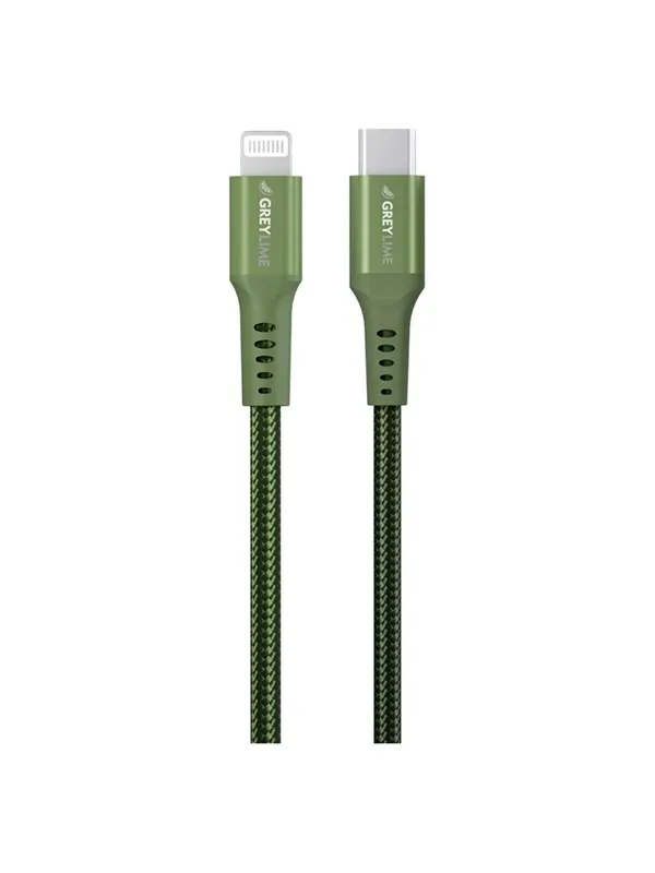 GreyLime Braided USB-C to Lightning Cable Green 3 m