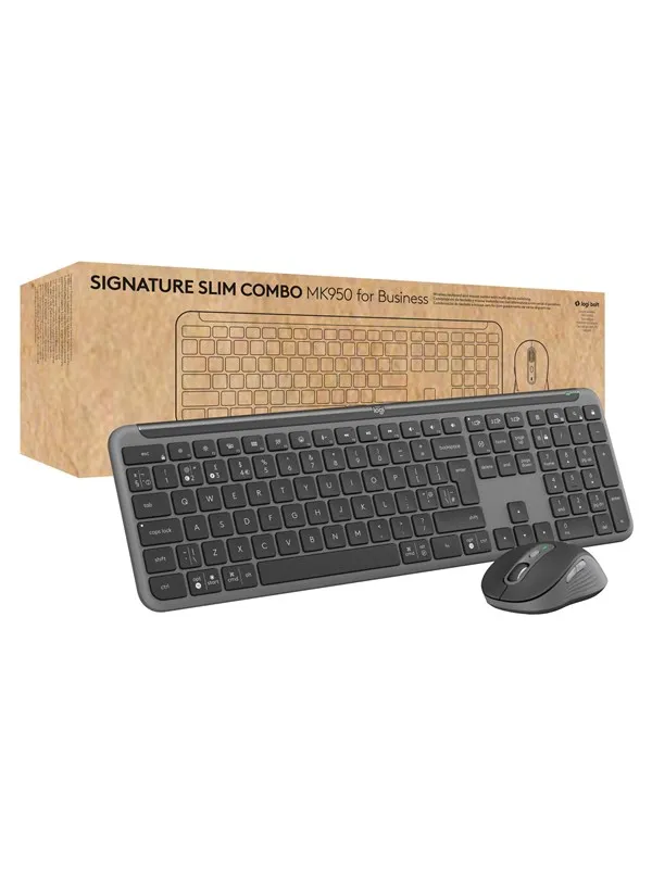 Logitech Signature Slim Combo MK950 for Business - Tastatur & Mussett - Engelsk (USA) - Grå