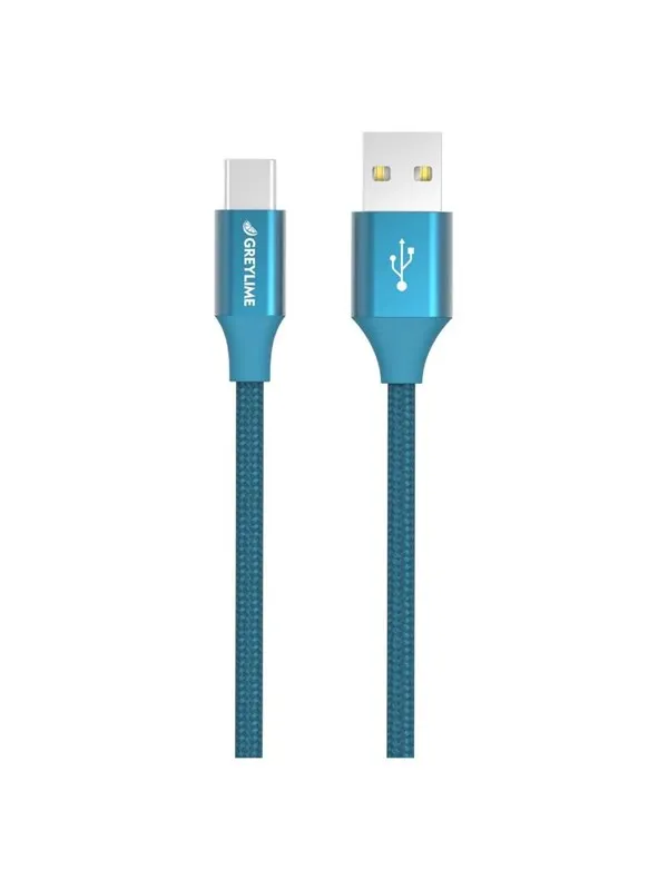 GreyLime Braided USB-A to USB-C Cable Blue 2 m