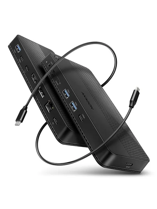 AXAGON Dual 4K Display 12-in-1 USB4 40 Gbps HUB USB-hub - 12 porter - Svart