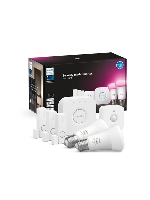 Philips Hue Secure Sensor WCA E27 Sett, hvit