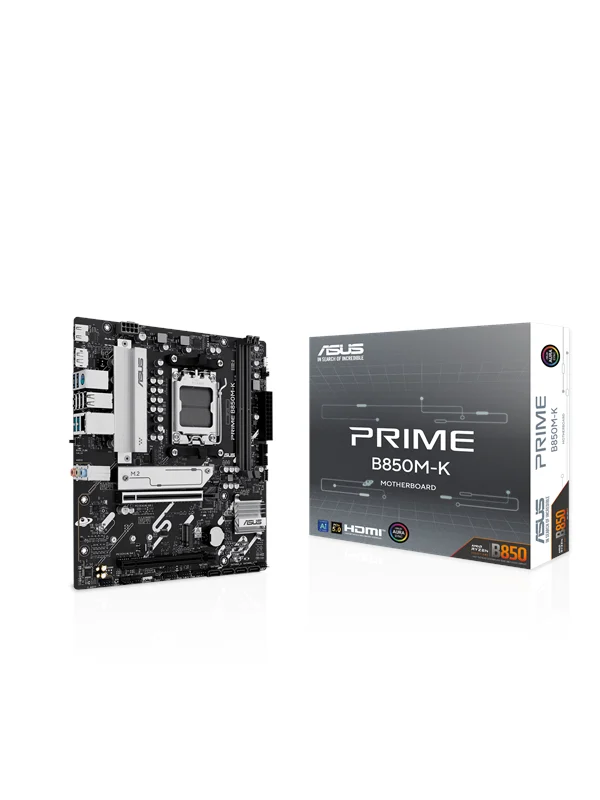 ASUS PRIME B850M-K Hovedkort - AMD B850 - AMD AM5 socket - DDR5 RAM - Micro-ATX