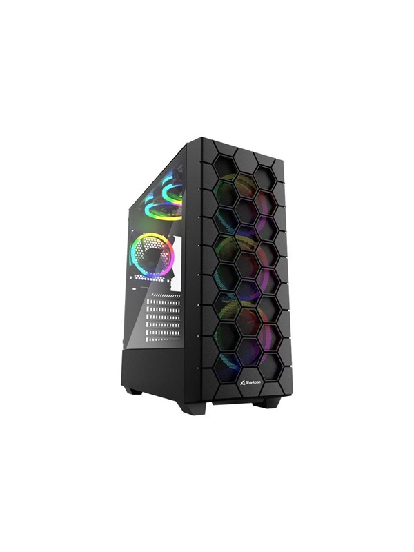 Sharkoon RGB Hex - mid tower - ATX - Kabinett - Tower - Svart
