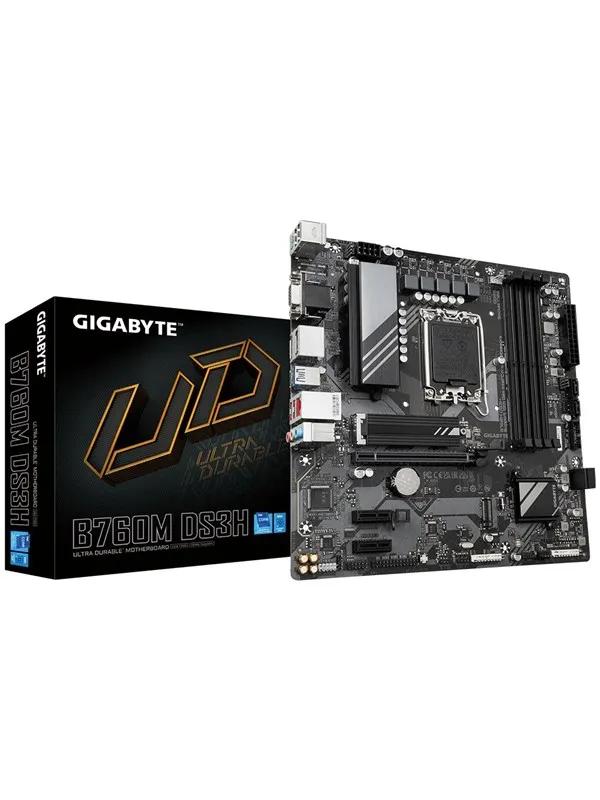 GIGABYTE B760M DS3H Hovedkort - Intel B760 - Intel LGA1700 socket - DDR5 RAM - Micro-ATX
