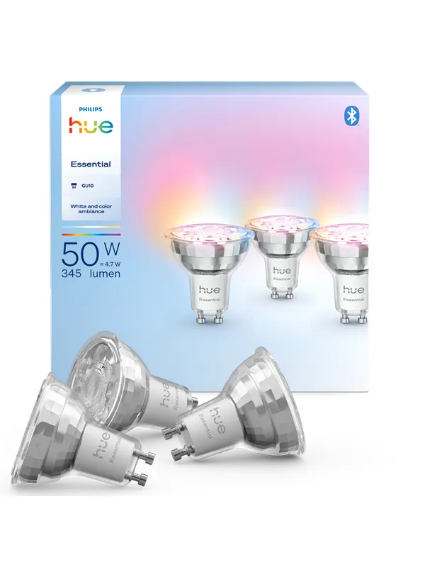 Philips Hue Essential GU10 - smartspot - 345 lm - 4,7 W - 3-pakning