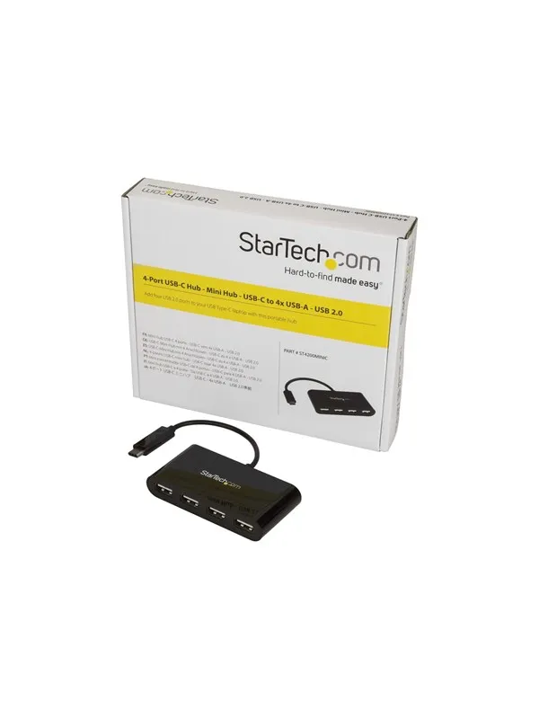 StarTech.com USB-C Hub 4-Port USB-hub - USB 2.0 - 4 porter - Svart