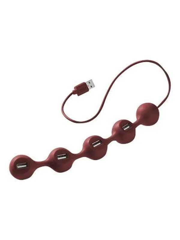 Lexon Peas Hub - hub - 4 ports USB-hub - 4 porter - Rød