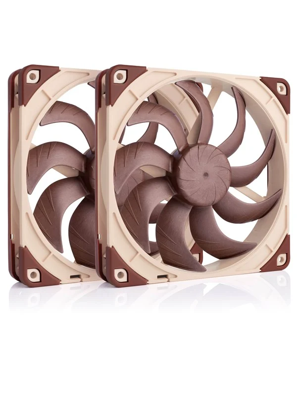 Noctua NF-A14x25 G2 PWM Sx2-PP (2-pack) - Kabinettvifte - 140mm - Brun - 25 dBA
