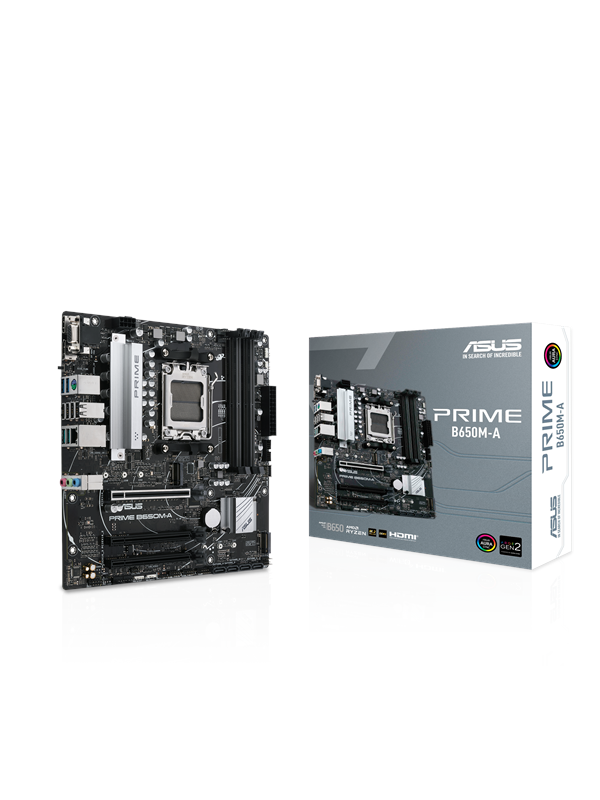 ASUS PRIME B650M-A Hovedkort - AMD B650 - AMD AM5 socket - DDR5 RAM - Micro-ATX