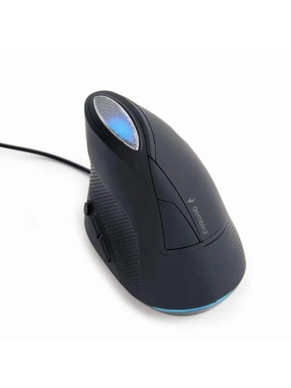 Gembird Ergonomic 6-button wired optical mouse - Vertical mouse - Optisk - 6 - Svart